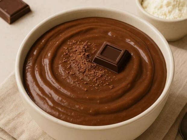 postre viral de chocolate con leche, maicena y cacao