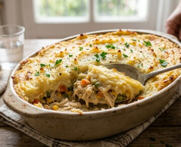 Pastel de papa con pollo cremoso: la versión distinta que queda más liviana y súper rendidora