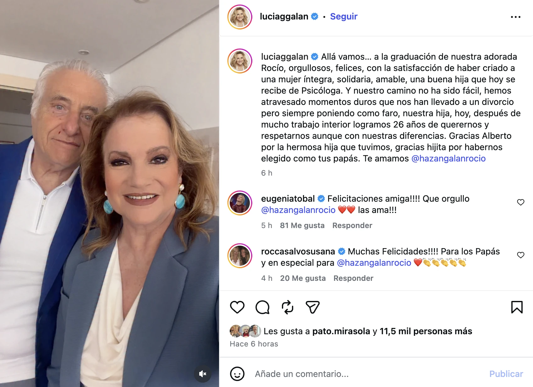 El posteo que Lucía Galán le dedicó a su ex.