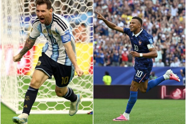 Lionel Messi y Kylian Mbapeé