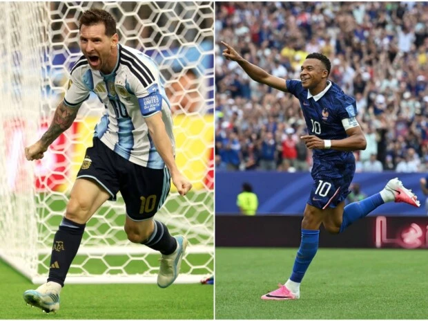 Lionel Messi y Kylian Mbapeé