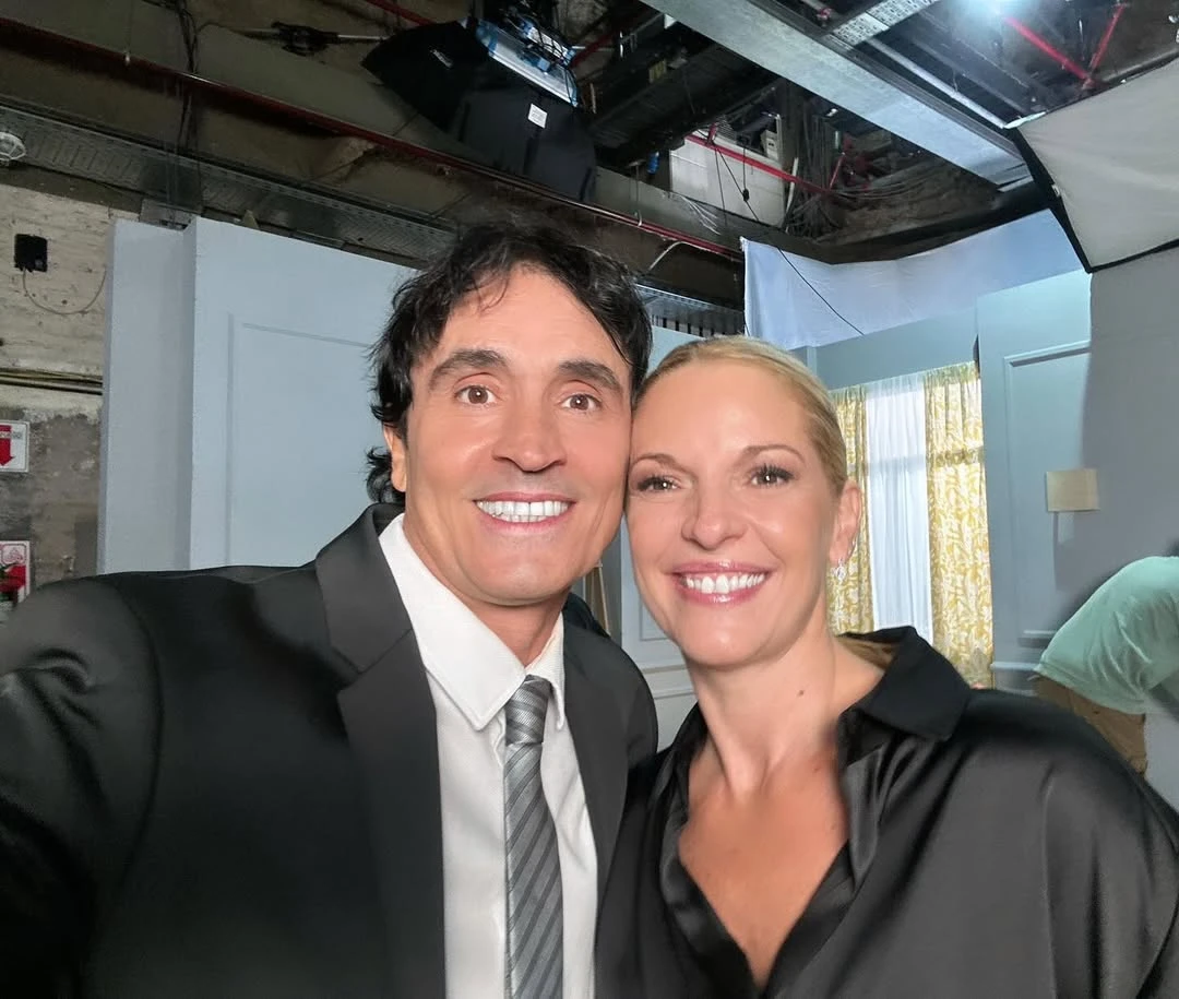 El reciente reencuentro entre los actores. 