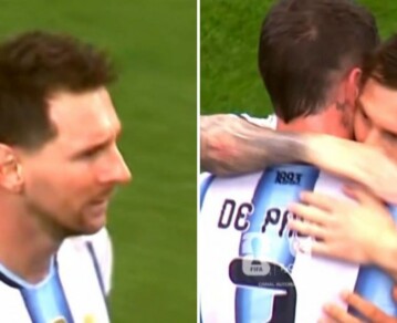 El gesto de Rodrigo De Paul con Lionel Messi que emocionó a todos en pleno partido