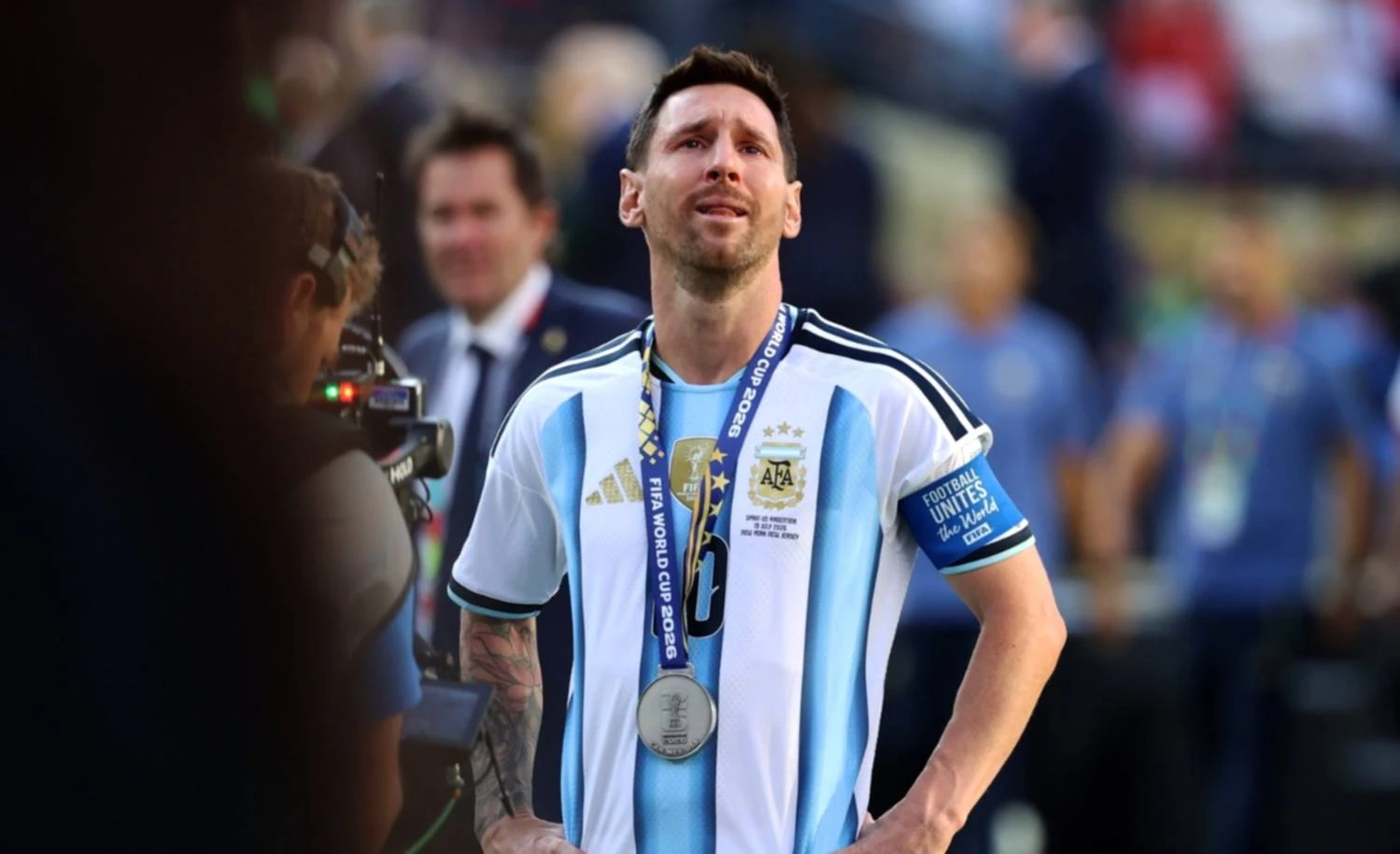Messi, desconsolado en la final del Mundial.