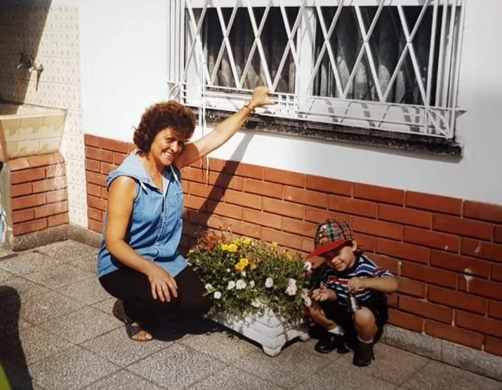Una foto vintage de Conce con Nico Occhiato.