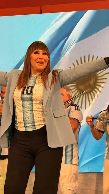 Moria Casán palpitó el partido de Argentina.