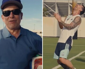 En fotos y video: Andrés Calamaro sorprendió a la selección argentina durante el entrenamiento previo al partido con Cabo Verde y se fotografió con Messi