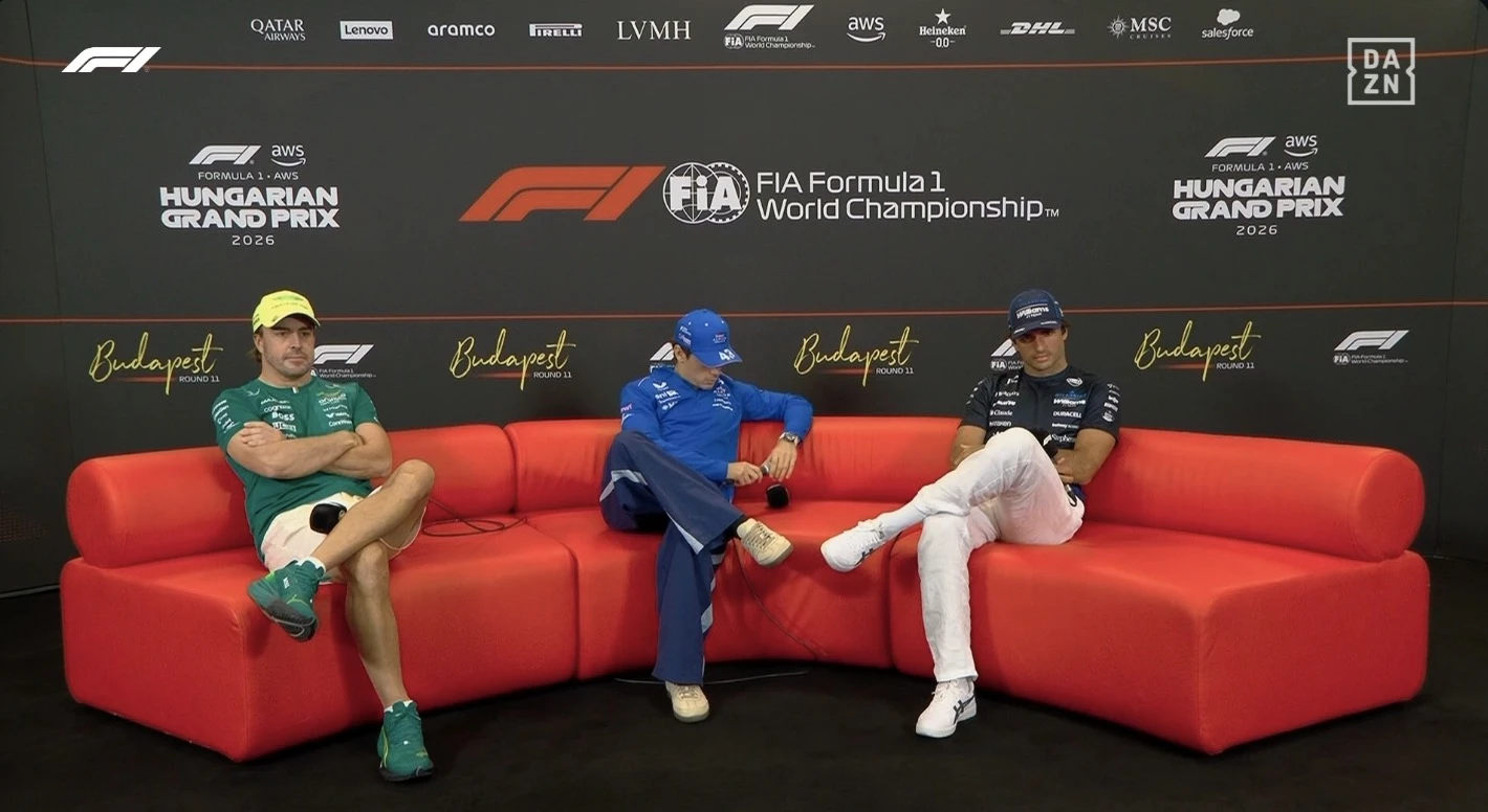 Colapinto, Sainz y Alonso cara a cara. 