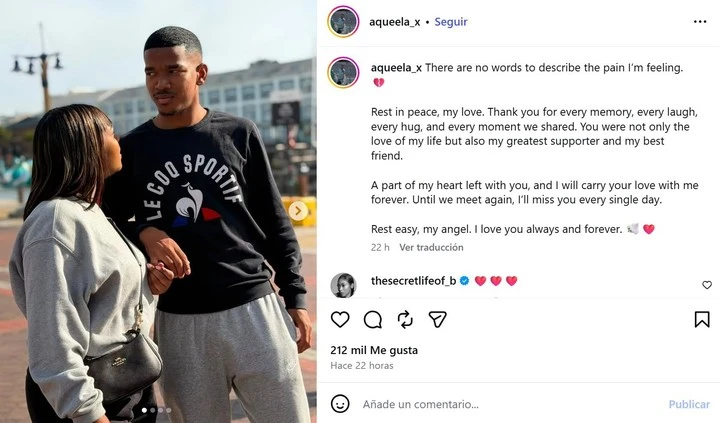 La desgarradora despedida de la novia del futbolista sudafricano que murió en pleno Mundial 2026