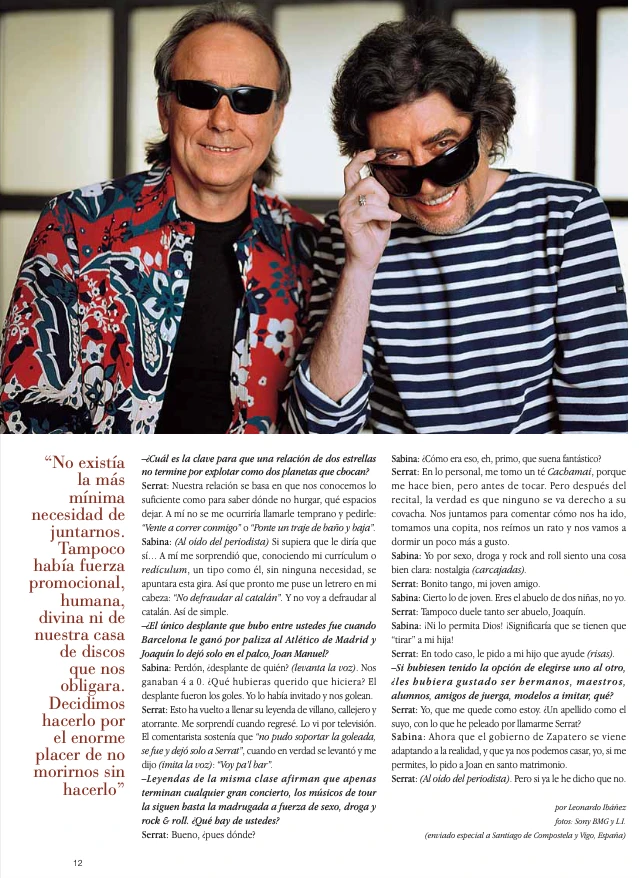 Serrat y Sabina en GENTE