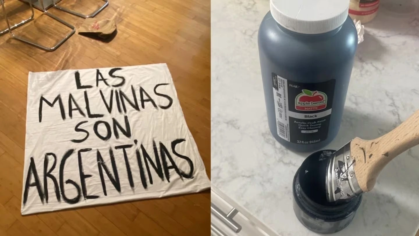 Habló el hincha que pintó la bandera de Malvinas que mostraron los jugadores tras vencer a Inglaterra