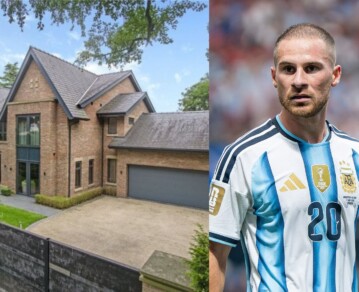 Así es la imponente mansión de Alexis Mac Allister en Inglaterra con museo de camisetas y objetos de colección