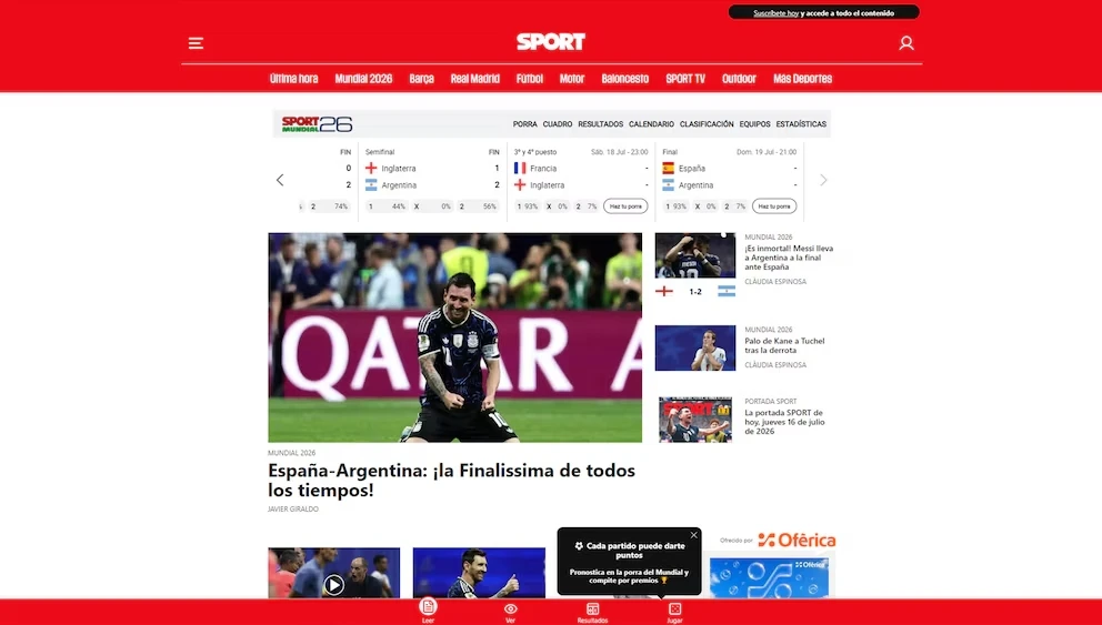 "Cara a cara": la reacción de los medios españoles tras confirmarse la final entre Argentina y España