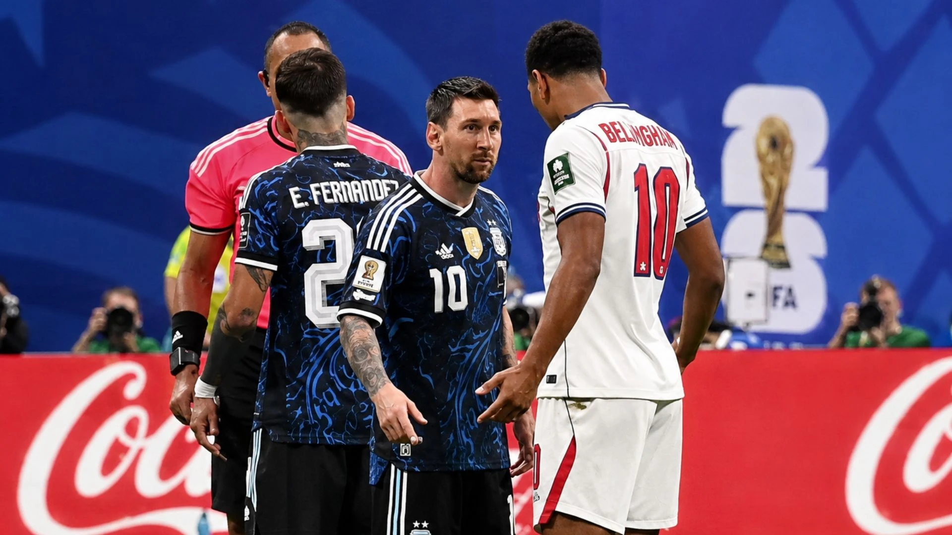 El cruce de Messi y Bellingham.