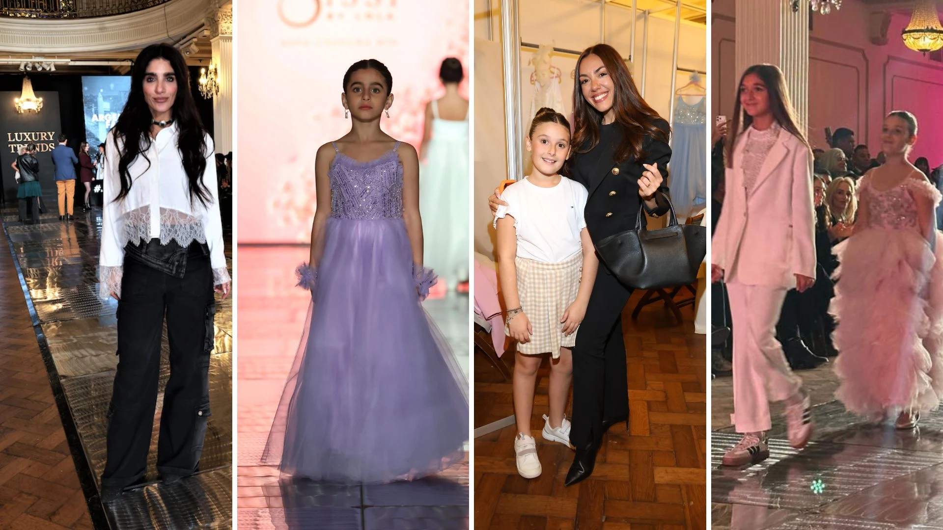 Moorea y Donna, mini princesas de pasarela- las hijas de Floppy Tesouro y Gabriela Sari desfilaron para una diseñadora de apenas 11 años
