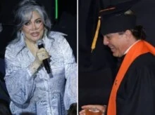 Verónica Castro sorprendió al asistir con tanque de oxígeno a la graduación de su hijo Cristian)