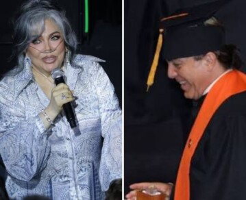 Verónica Castro sorprendió al asistir con tanque de oxígeno a la graduación de su hijo Cristian: las imágenes