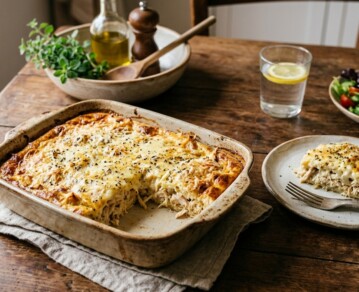 Tarta de pollo y queso sin masa: receta fácil para una cena rápida