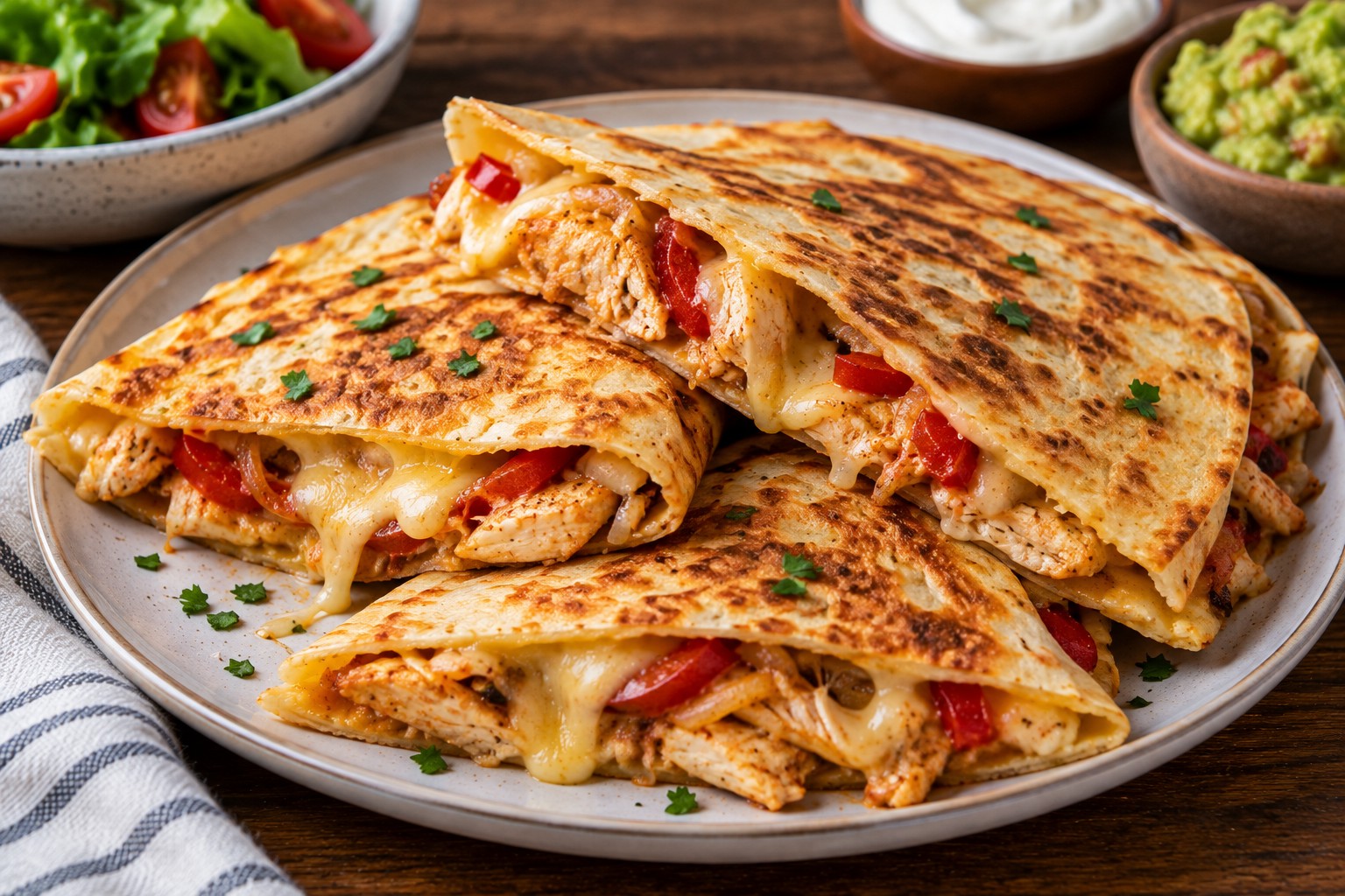 Quesadillas de pollo y queso en sartén: la receta fácil que está lista en 20 minutos