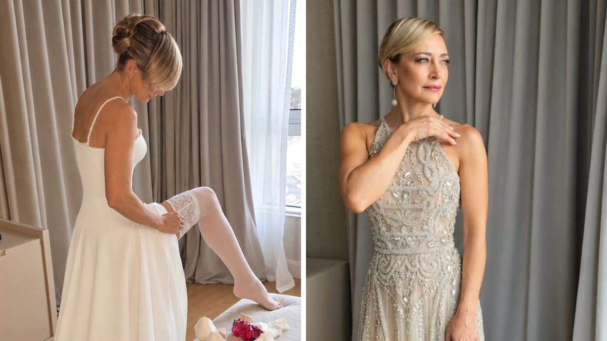En fotos, las claves de los 3 vestidos de novia de Andrea Ghidone en su boda con Pablo Otero