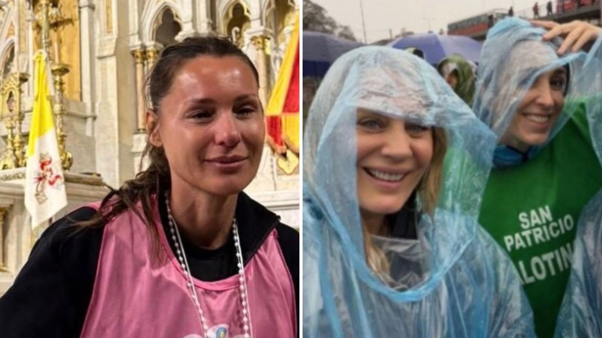 Pampita y Rocío Marengo, tras completar la peregrinación a Luján: los videos que muestran cómo quedaron después de caminar 47 kilómetros bajo la lluvia, el frío y el viento