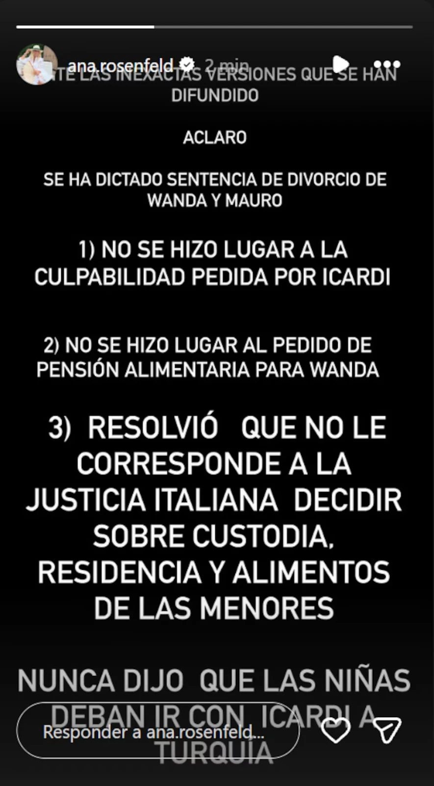 Ana Rosenfeld aclaró algunos puntos de la sentencia de divorcio de Wanda Nara y Mauro Icardi